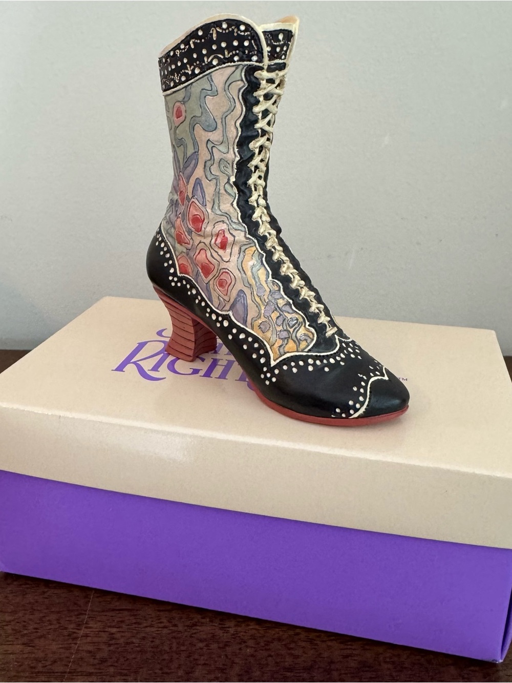 NWT Just the Right Shoe DECO BOOT Raine Willits 1998 Boho Victorian Miniature